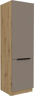 Obrázok produktu pre Skriňa na vstavanú chladničku LUNARA - šírka 60 cm, tmavo béžová / dub artisan
