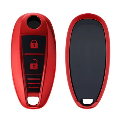 Imagen del producto de Funda para llavero de coche kwmobile, compatible con el llavero de 2 botones del Suzuki Sport (sistema Keyless Go) - Funda de silicona, rojo brillante