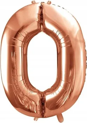 Produktbild von Folienballon Zahl "0", Roségold, 86cm, 1 Stk.