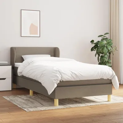 Productafbeelding van vidaXL Boxspringbed met matras, taupekleurig, 90x200 cm, met stoffen bekleding