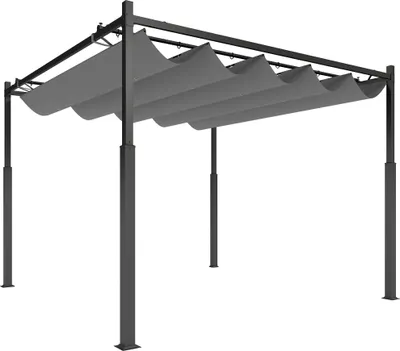 Zdjęcie produktu dla Wolnostojąca pergola 3x3 m z przesuwanym dachem, odporna na promieniowanie UV