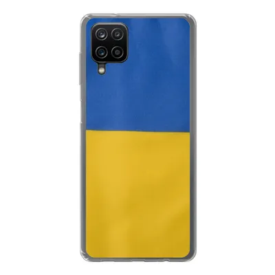 Produktbild von MuchoWow® Handyhülle Schutzhülle Hülle für Samsung Galaxy A12 Nahaufnahme der Flagge der Ukraine Silikon Softcase Handy Hülle - Bild