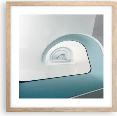 Produktbild von Gerahmtes Poster - Rahmen in heller Eiche - Dreidimensional Modern Spirale - 40x40 cm - Wand Bild - Wanddeko - Wandbilder - Kunstposter - Wandposter - Bilderrahmen - Bilder - P2NAC40x40-4693