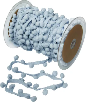 Produktbild von Bommelborte 25m uni Bommelgröße 10mm Pomponband Pomponborte Dekoband Farbwahl