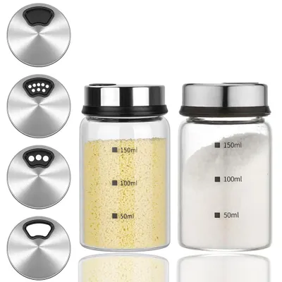 2er Pack Salz- und Pfefferstreuer, 150 ml, Glas, verstellbare Löcher