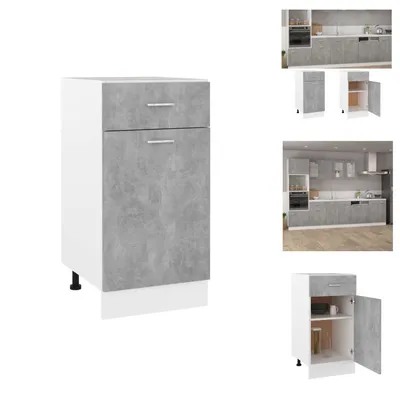 Produktbild von vidaXL Schubunterschrank Betongrau 40x46x81,5 cm Holzwerkstoff -  Küchenschränke