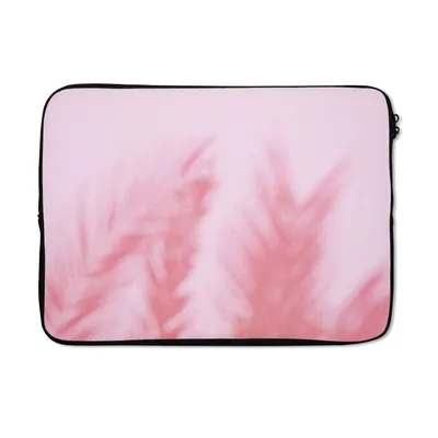 Produktbild von MuchoWow® Laptop Hülle 14 ZollPflanzen - Blätter - Rosa Laptoptasche - Laptoptasche - Stoßsicher - Schutzhaube