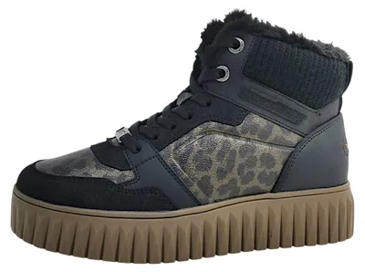 Imagen del producto de Zapatos de mujer Marco Tozzi, botines con cordones, color negro, para uso casual
