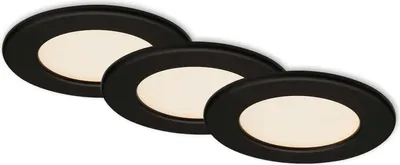 Obrázek produktu pro Briloner LED vestavné světlo ultraploché sada 3 ks 3000K 6W IP44 černá Ø11,5cm