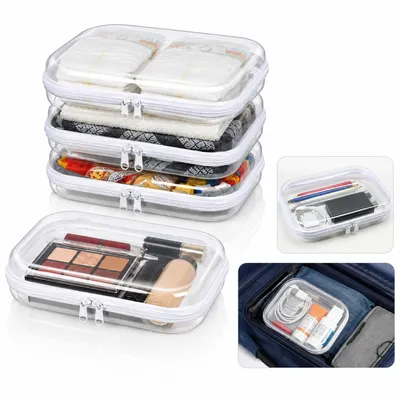 Produktbild von Reißverschluss-Aufbewahrungsset, 4 Wickeltaschen-Organizer, Reise-Kulturbeutel, wasserdichte Kosmetiktasche, Spielzeug- und Stifte-Aufbewahrungstasche