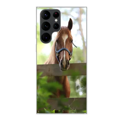 Produktbild von MuchoWow® Handyhülle Schutzhülle Hülle für Samsung Galaxy S22 Ultra Pferd - Natur - Zaun Silikon Softcase Handy Hülle - Abbildung