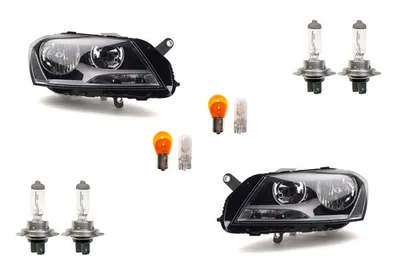 Zdjęcie produktu dla Reflektory samochodowe pasujące do VW Passat, modele z 08/2010 do 12/2014, wraz z zestawem świateł. Zestaw zawiera reflektor lewy i prawy