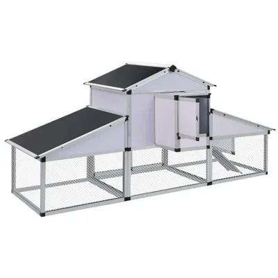 Produktbild von Hühnerstall mit Freilaufgehege und Nistkasten Aluminium