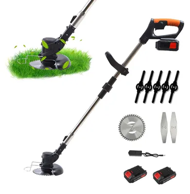 Immagine prodotto di Tagliaerba a batteria da 21V, con 2 batterie, 4 lame e sistema di mulching
