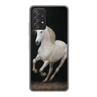 Produktbild von MuchoWow® Handyhülle Schutzhülle Hülle für Samsung galaxy a73 Pferde - Schwarz - Porträt Silikon Softcase Handy Hülle - Handyhülle