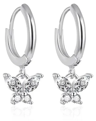 Image de Créoles en argent avec nœuds AGT-E064KW