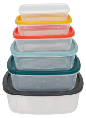 Produktbild von Bunte Aufbewahrungsboxen im 6er-Pack - mehrfarbig