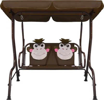 Produktbild von vidaXL Kinder-Hollywoodschaukel Braun 115×75×110 cm Stoff