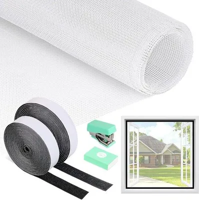 Produktbild von Famanu Fliegengitter für Fenster 120 x 250 cm - selbstklebend, aus Glasfaser, zuschneidbar
