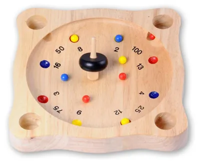 Immagine prodotto di HOT Sports + Toys Gioco della roulette tirolese in legno con trottola e palline