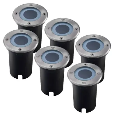 Produktbild von Ledvion 6er Set LED Bodenstrahler Außen IP67 3W 230V GU10 rund