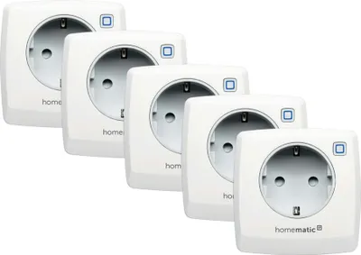 Produktbild von Homematic IP Smart Home 5er-Set Schaltsteckdose HmIP-PS-2 Sparset