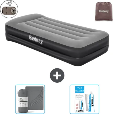 Produktbild von Bestway Luftmatratze - 1 Person - 97 x 191 x 46 cm - Grau - Inklusive Zubehör