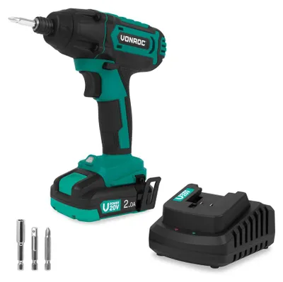 Produktbild von Kabelloser 20V Schlagschrauber mit 2.0Ah Akku, Ladegerät und Zubehör-Set