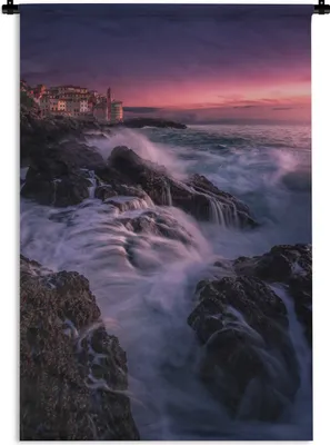 Produktbild von MuchoWow® Wandteppich Wandbehang Meer - Steine - Haus 60x90 cm Tapisserie Dekoration Wandtuch - Foto-Teppich - Abwaschbar
