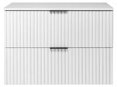 Zdjęcie produktu dla Szafka Łazienkowa Wisząca Pod Umywalkę Flisan 80X46 Cm Z Blatem Biała Mdf