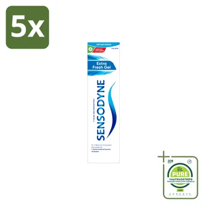 Productafbeelding van 5 x Sensodyne Extra Fresh Gel tandpasta - 75 ml - Grote verpakking - 5 stuks