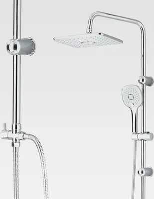 Produktbild von Duschsystem ohne Armatur Duschset ohne Armatur Edelstahl Regendusche Duschsystem mit 29X19cm Regendusche Duschkopf und 3 Funktionen Handbrause Chrom