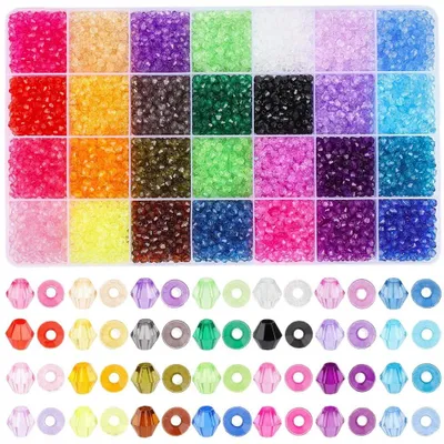 Image de Elzusha - 5600 perles en acrylique de 4 mm, disponibles en 28 couleurs