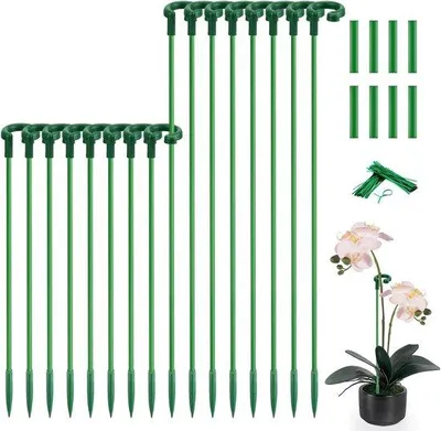 Produktbild von Unsichtbare Pflanzstangen 43 cm und 28 cm - 16 Stück für die Unterstützung von kleinen Pflanzen und Blumen