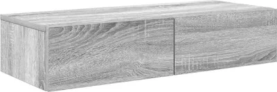 Produktbild von vidaXL Wandregal mit Schubladen Grau Sonoma 80x33x17 cm Holzwerkstoff