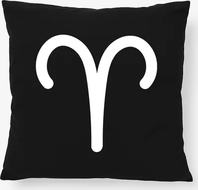 Produktbild von Huuraa Kissen Widder Sternzeichen Zeichen 40x40cm mit Füllung Black Baumwolle Dekokissen Geschenkidee