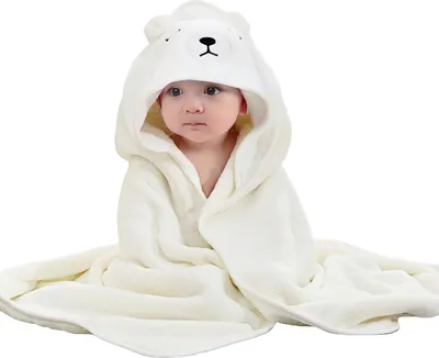 Produktbild von 1 Stück Cartoon Tier Baby Badetuch für Neugeborene, Baby, Kleinkind, Säugling - saugfähige große Baby Handtuch - Bär, 80*80CM