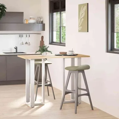Immagine prodotto di Gambe per tavolo da bar a forma di T 2 pz bianche 40x35x(100-101) cm in acciaio
