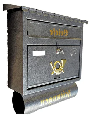 Produktbild von Großer Briefkasten XXL Silber/Silbergrau mit Zeitungsrolle Flachdach Katalogeinwurf Zeitungsfach