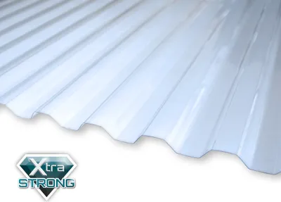 Produktbild von Kaiser plastic Wellplatte Trapez | 900 mm x 1200 mm | 5er SET - 5 Stück | 1 mm Stärke | aus Polycarbonat ( PC ) | Welle 76 / 18
