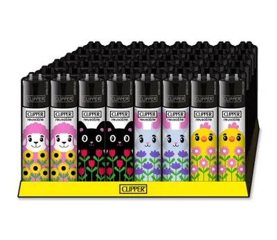 Produktbild von 48x Clipper Reibrad Feuerzeug | Spring Animals | nachfüllbar