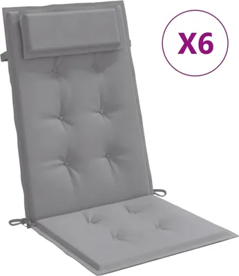Produktbild von vidaXL Hochlehner-Auflagen 6 Stk. Grau Oxford-Gewebe