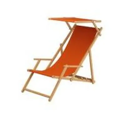 Produktbild von Holz-Liegestuhl Strandliege mit viel Zubehör nach Wahl, Stofffarbe terracotta V-10-309NSonnendach