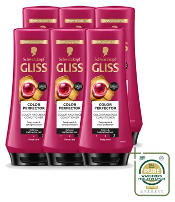 Productafbeelding van 6 x Schwarzkopf Gliss Hair Repair Conditioner, beschermt de kleur en geeft glans, 200 ml - Voordeelverpakking - 6 stuks