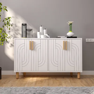 Produktbild von Skye Decor, Rodney - White, Konsole, 100 % Melaminbeschichtete Spanplatten, Weiß, 120 x 29,6 x 73,6 cm