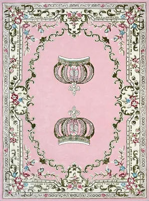 Produktbild von Pompöös by Casa Padrino Luxus Barock Teppich Krone von Harald Glööckler Rosa - Verschiedene Größen
