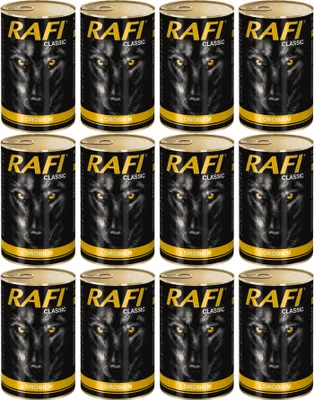 Produktbild von Rafi Classic mit Geflügel - Nassfutter für erwachsene Hunde aller Rassen 1240g (12-er pack)