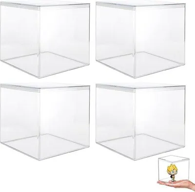 Produktbild von Famanu Acrylbox 4 Stück mit Deckel - 10 x 10 x 10 cm