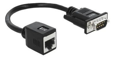 Produktbild von DeLOCK Seriell RS-232/422/485 Adapter DB9 Stecker zu RJ45 Buchse, 0,2 m, DB9, RJ-45, Gerade, Gerade, Männlich/Weiblich