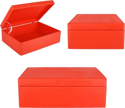 Immagine prodotto di Creative Deco XL Rossa Grande Scatola di Legno | 40 x 30 x 14 cm | con Coperchio | Senza Maniglie | Perfetto per Documenti Oggetti Valore per Decorare